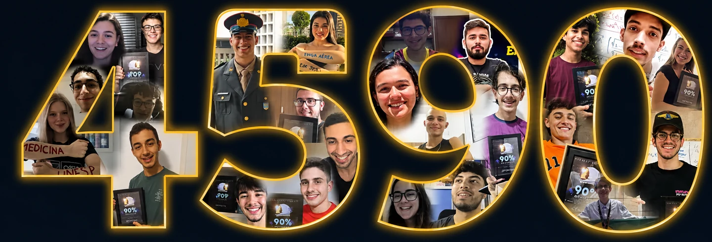 Mais de 4.590 avaliações 5 estrelas no Google, número formado por fotos de alunos