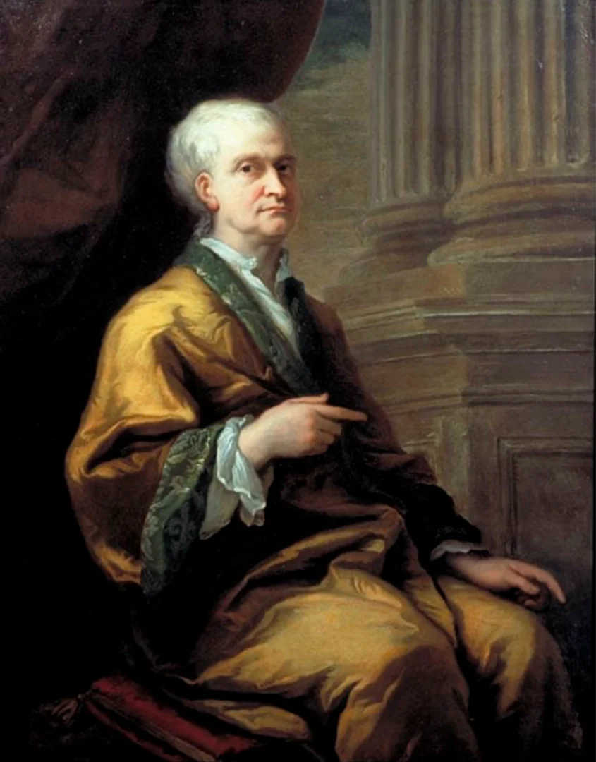 Retrato de Isaac Newton sem peruca, pintado por Sir James Thornhill entre 1709 e 1712