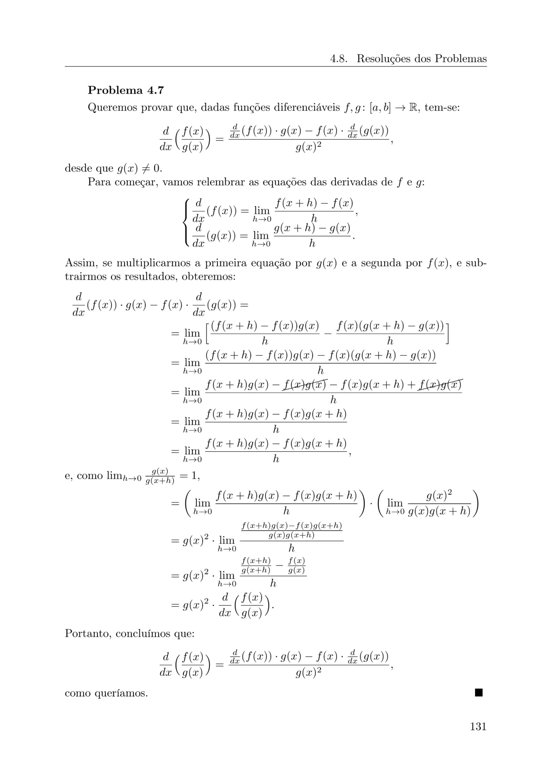 Página Lições de Cálculo